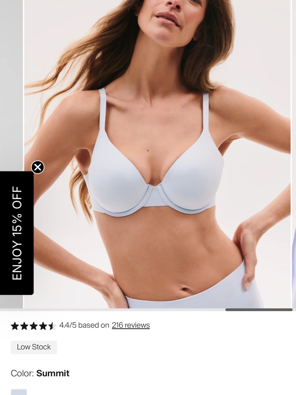 SPANX Summit Light Blue Seamless T-Shirt Bra